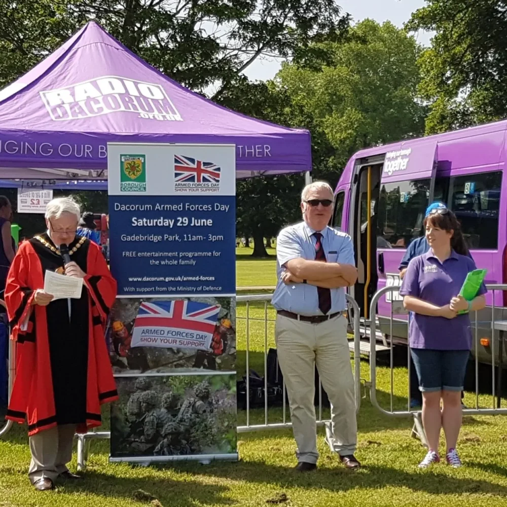 Radio Dacorum stall at an outdoor event